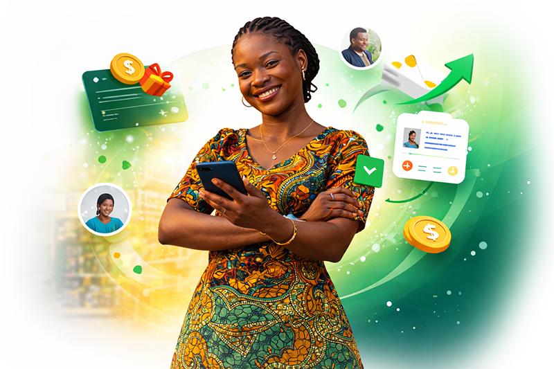 Commerçante utilisant Mosungi